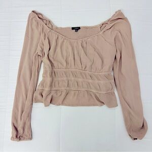 Ambience Long Sleeve Off Shoulder Crop Top  - 1XL